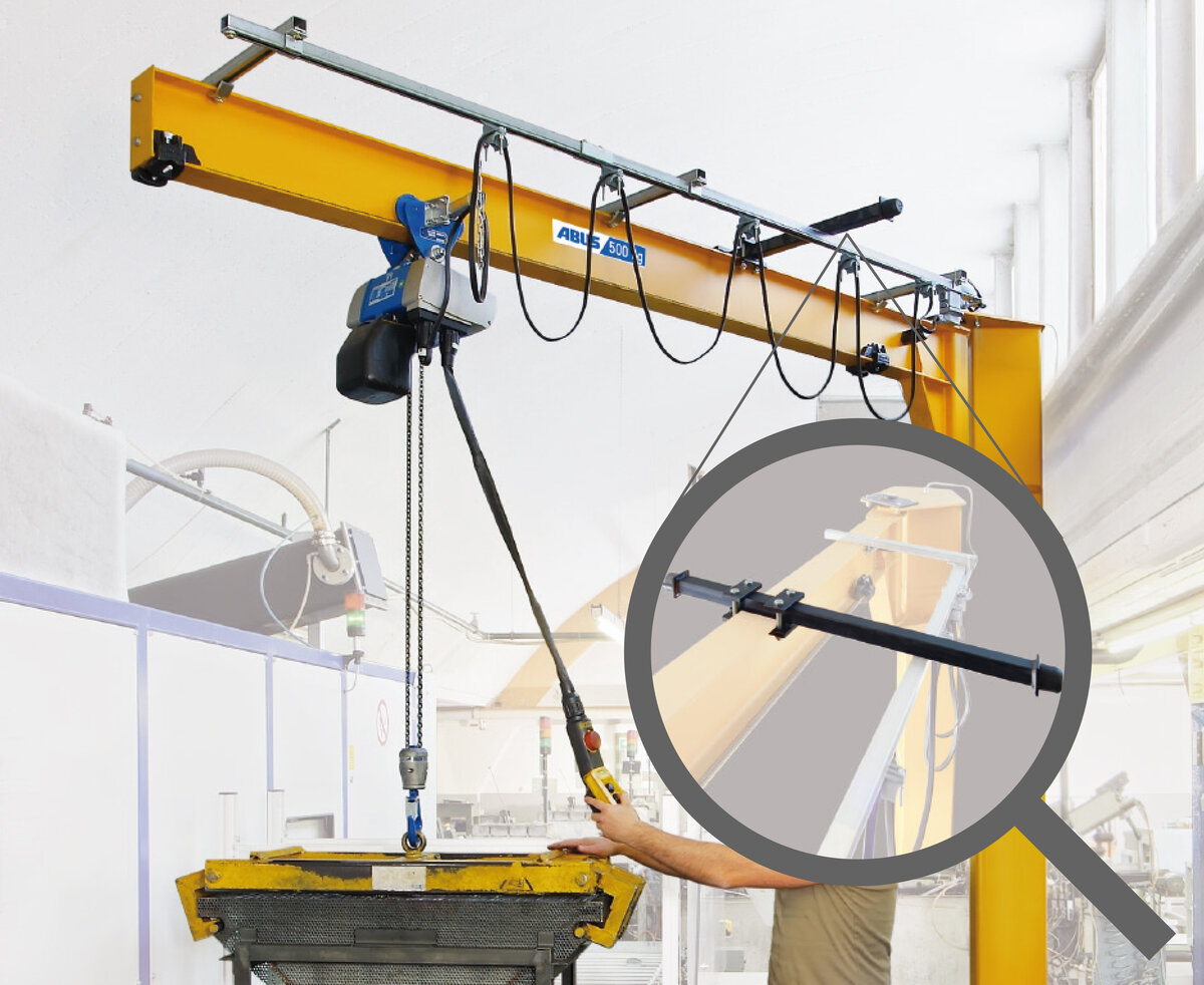 Motion stops for ABUS jib cranes